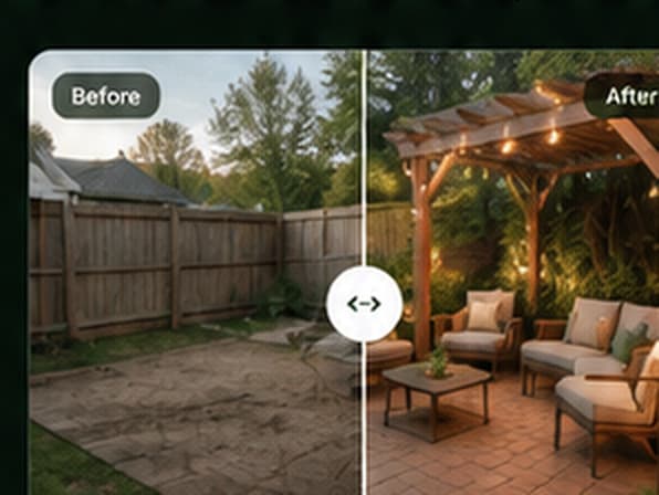 Backyard Retreat before and after concept